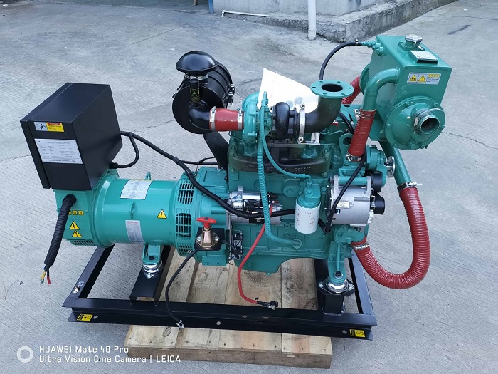 Generador marino de 20kW con motor Cummins Envío a cliente de ultramar
