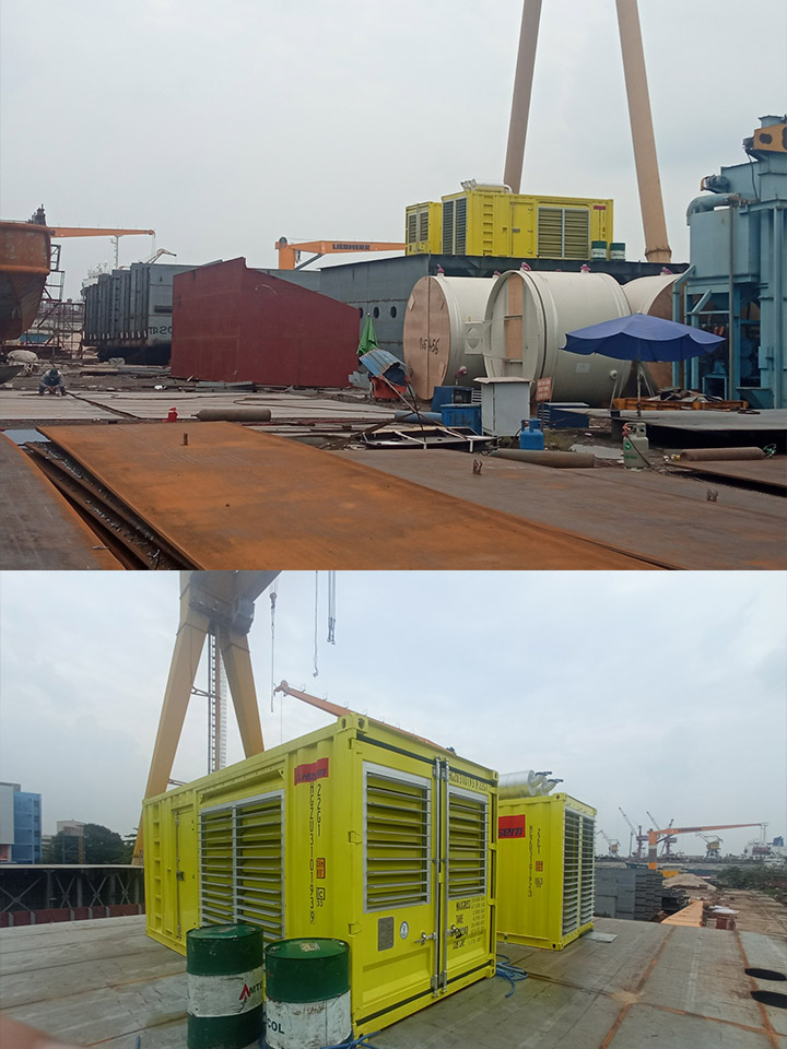 Instalación de un generador Cummins de 1000 kVA en un puerto marítimo de Vietnam